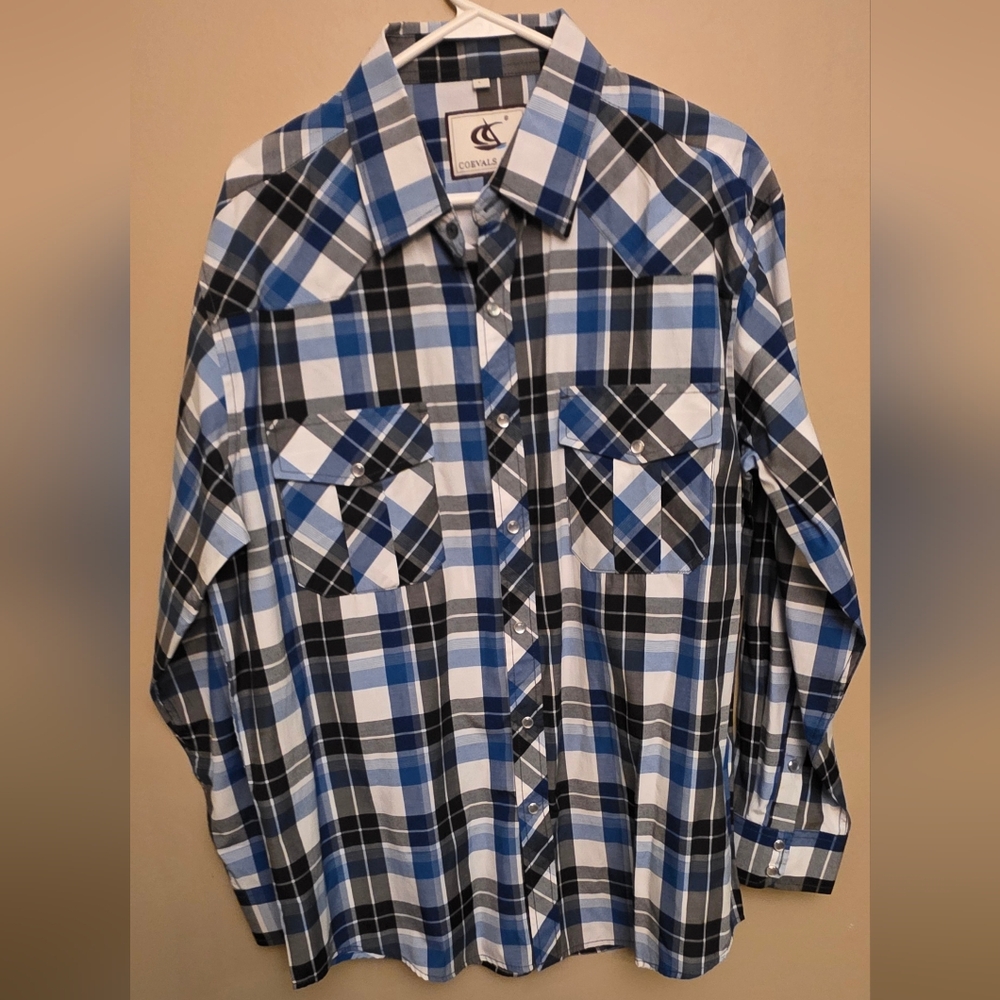 Men's Blue Plaid Shirt